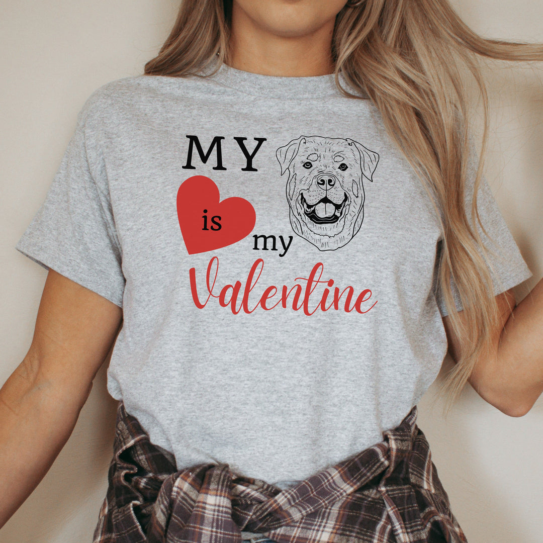 Custom pet drawing Valentines Day shirt for woman