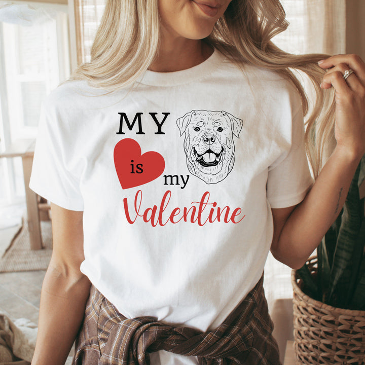 Custom pet drawing Valentines Day shirt for woman