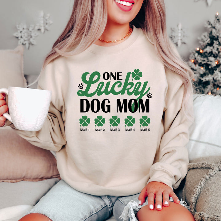 Customize One Lucky Dog Mom Sweatshirt