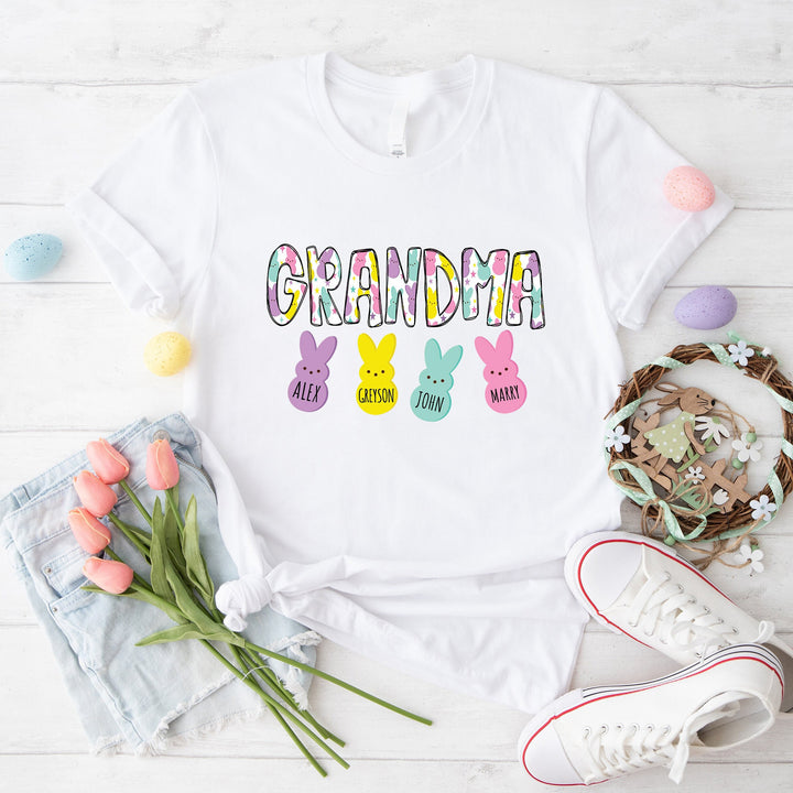 Custom Grandma Easter Sweatshirt with Kids Names, Easter Nana Sweatshirt