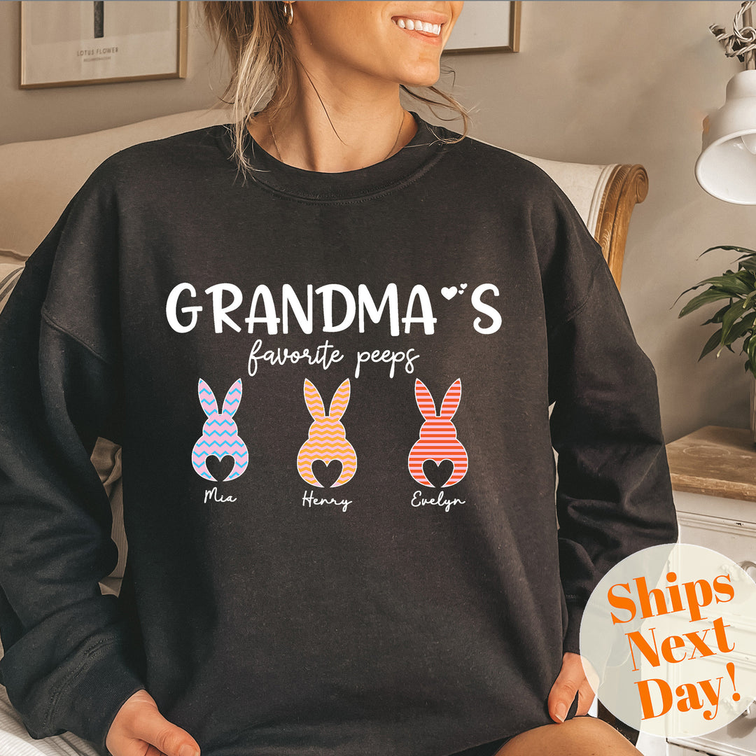 Custom Grandma Easter Sweatshirt with Kids Names, Easter Nana Sweatshirt