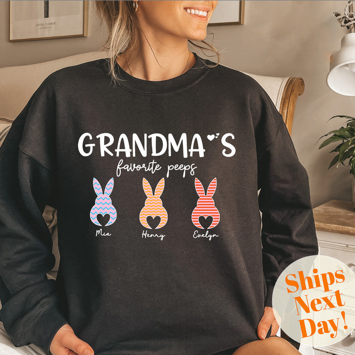 Custom Grandma Easter Sweatshirt with Kids Names, Easter Nana Sweatshirt