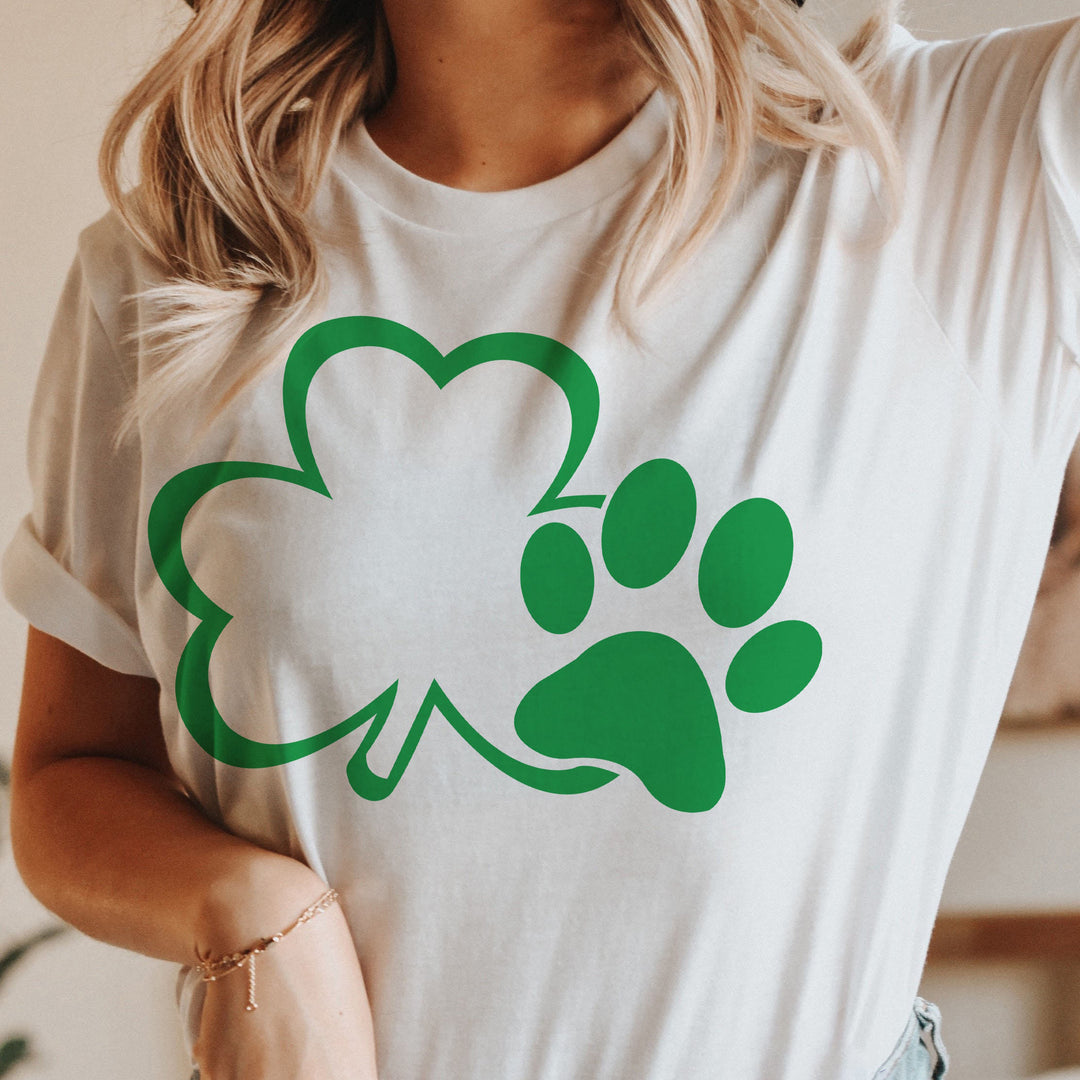 Paw Print, Clover Shirt, St Patricks Day