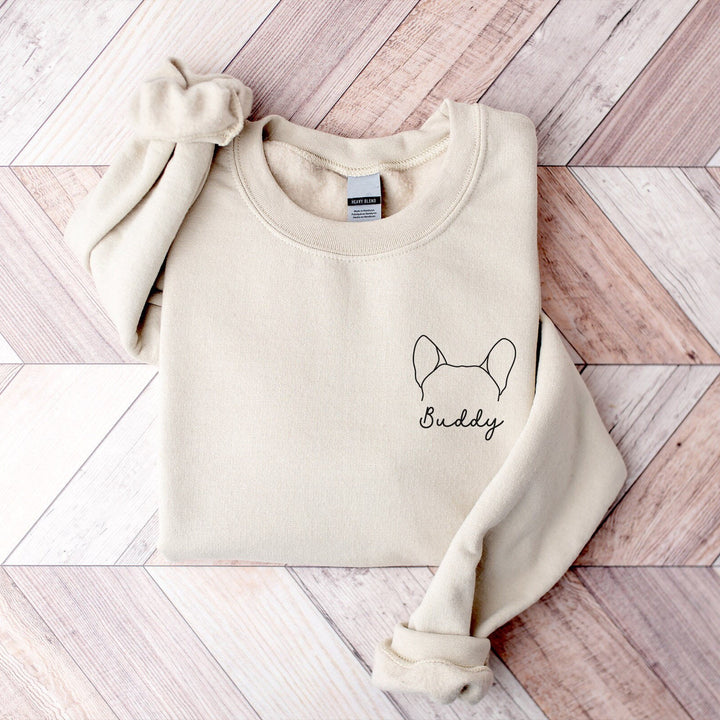 Franse Bulldog Ear Outline Sweatshirt