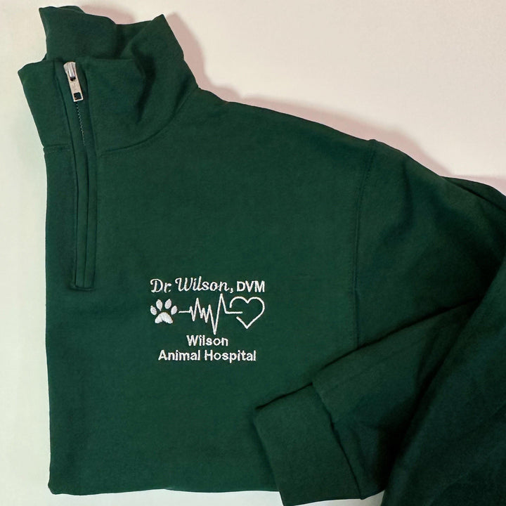 Quarter Zip Vet Sweatshirt, Personalized Gift For Veterinarian