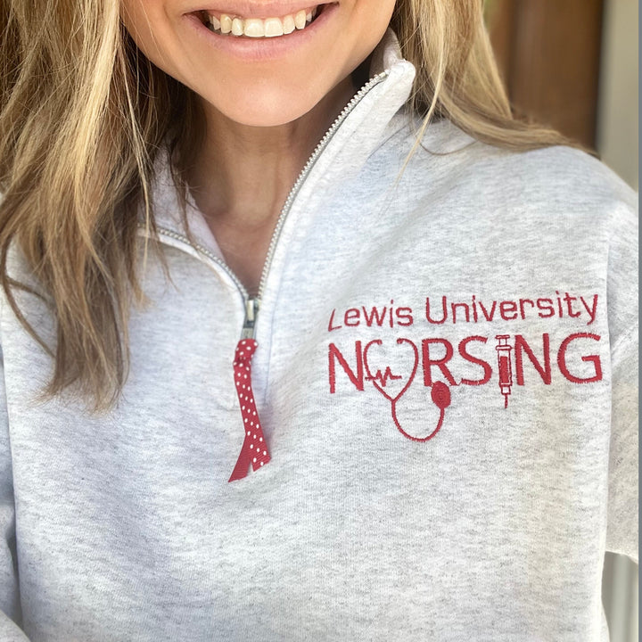 Custom  University School name nursing program pull over jacket