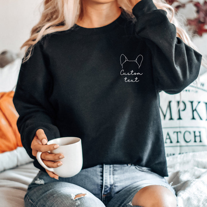 Franse Bulldog Ear Outline Sweatshirt