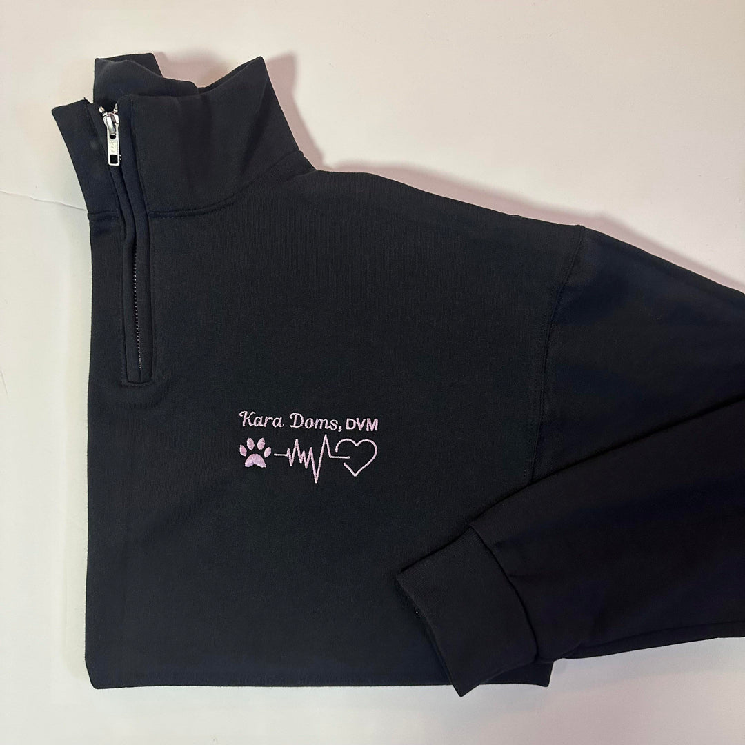 Quarter Zip Vet Sweatshirt, Personalized Gift For Veterinarian