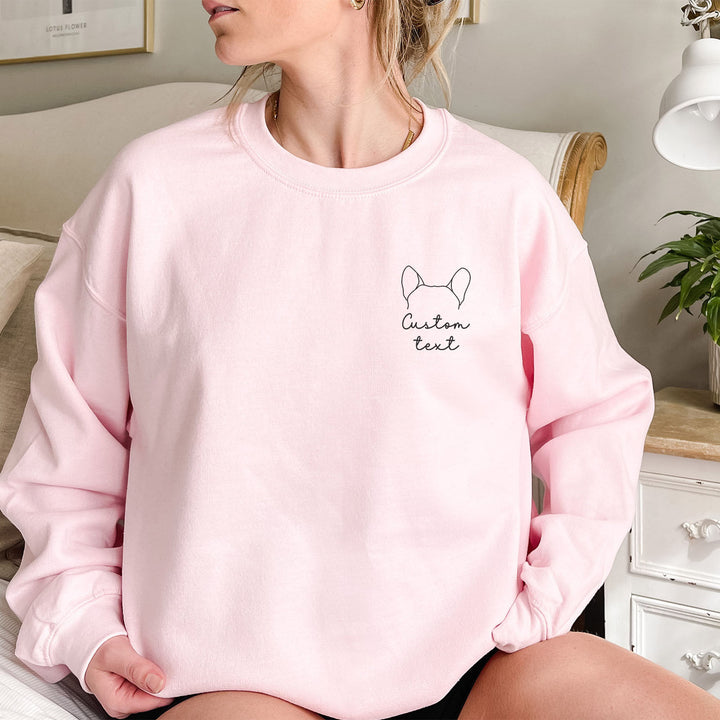 Franse Bulldog Ear Outline Sweatshirt