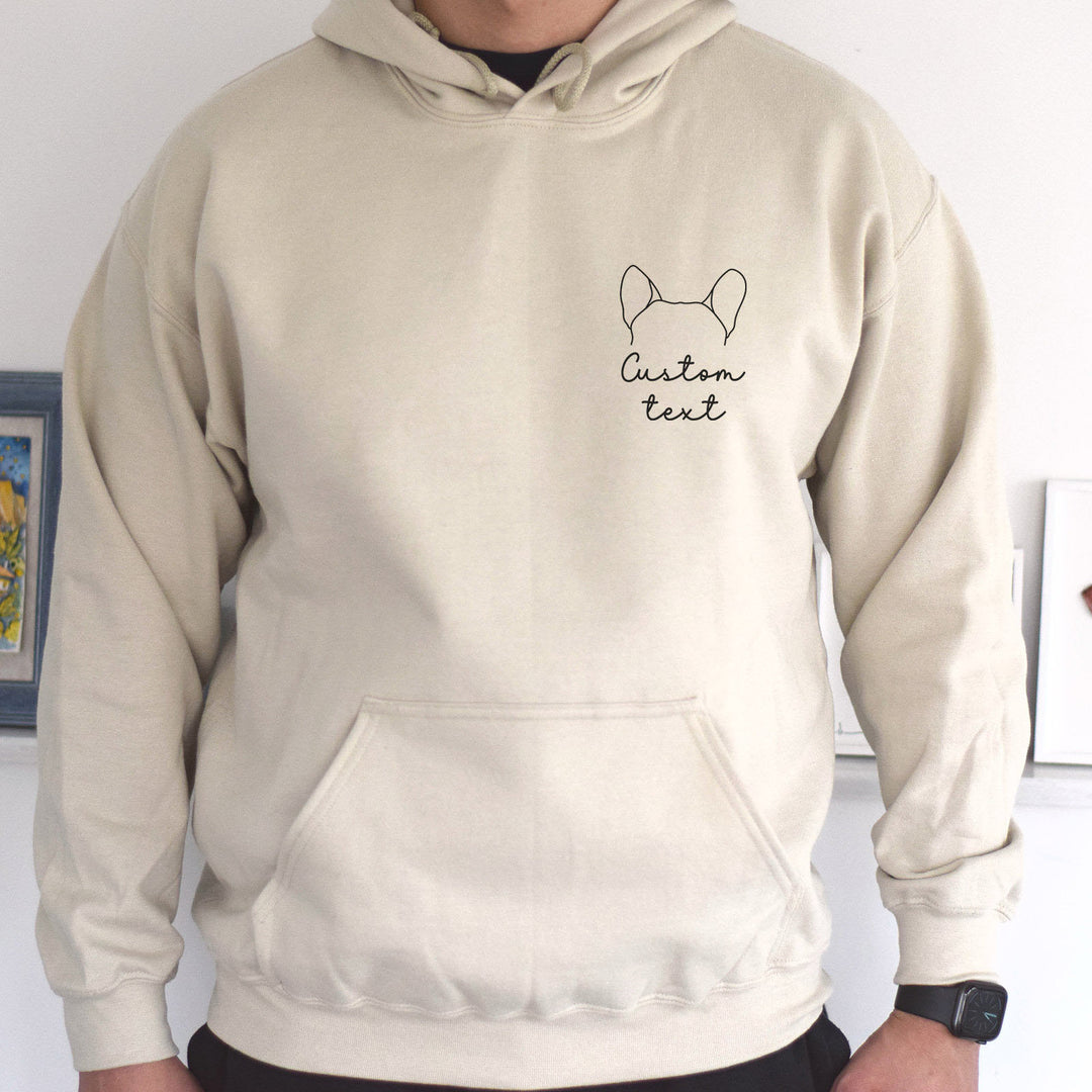 Franse Bulldog Ear Outline Sweatshirt