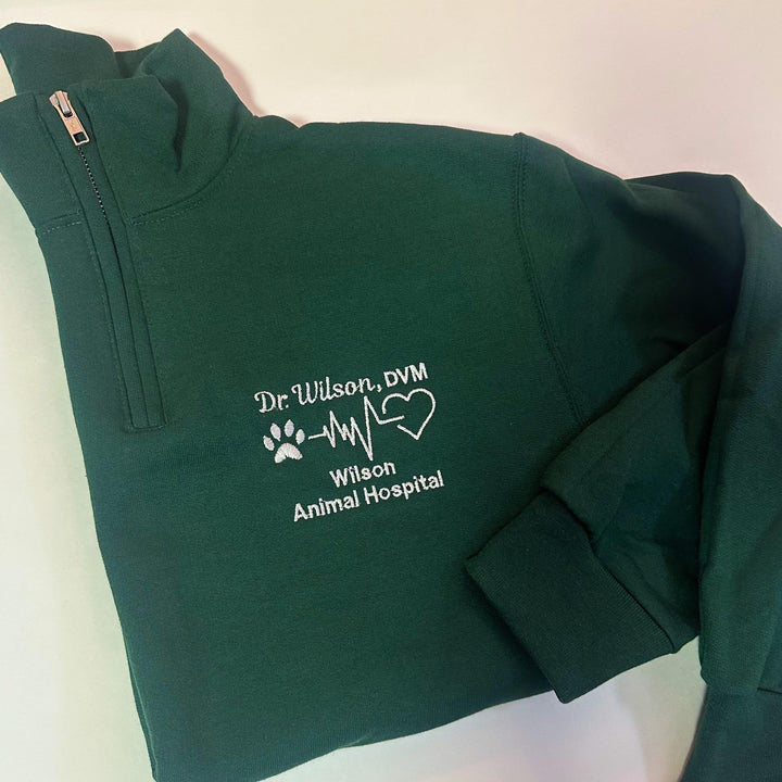 Quarter Zip Vet Sweatshirt, Personalized Gift For Veterinarian