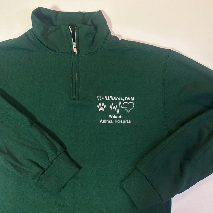 Quarter Zip Vet Sweatshirt, Personalized Gift For Veterinarian