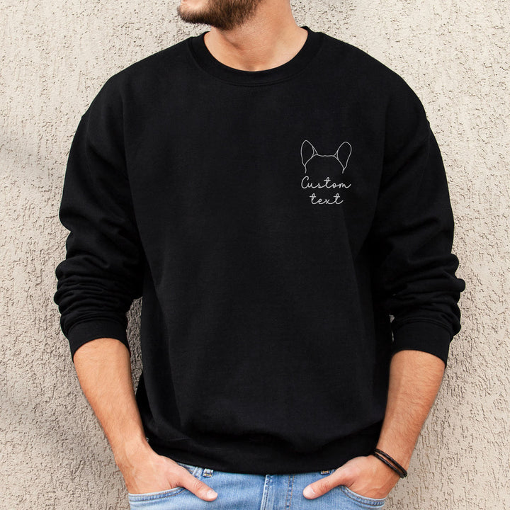 Franse Bulldog Ear Outline Sweatshirt
