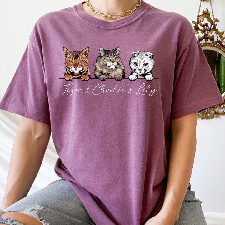 Personalized Cat Mom Gift, Gift for Cat Dad T-Shirt