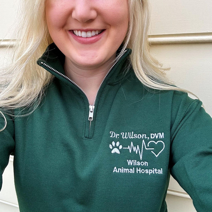 Quarter Zip Vet Sweatshirt, Personalized Gift For Veterinarian