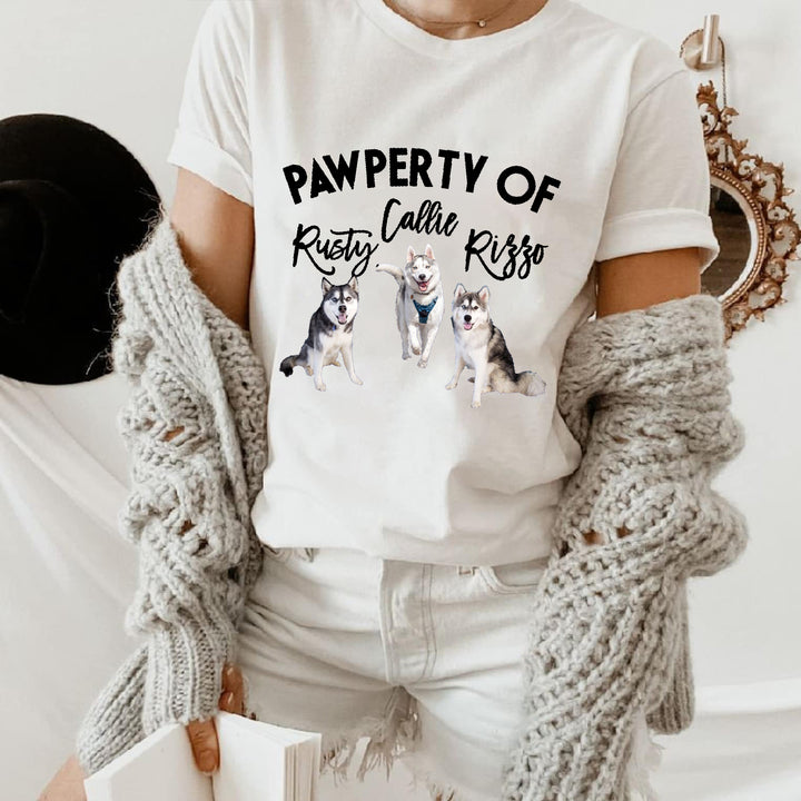 Pawperty of My Dogs Pet Photo Shirt Personalized with YOUR Pet's Pictures