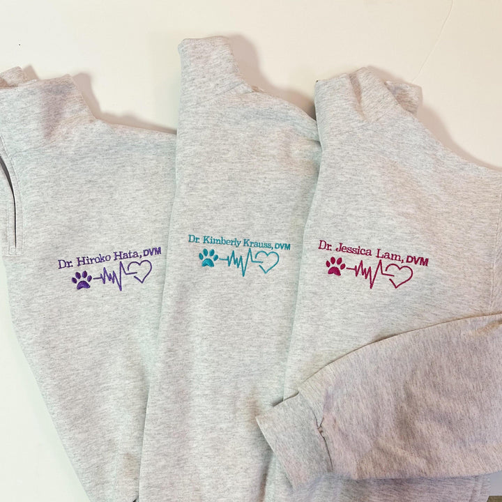 Quarter Zip Vet Sweatshirt, Personalized Gift For Veterinarian