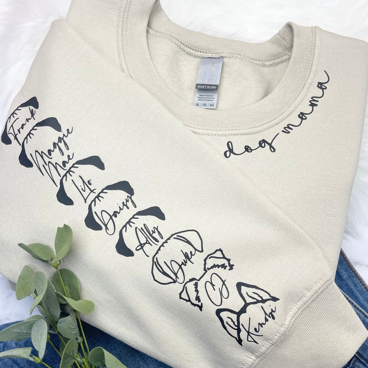 Dog Mama Zip Up with Dog Ear and Name on sleeve
