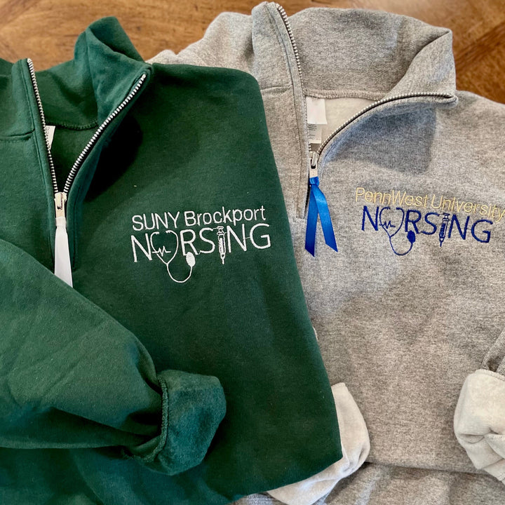 Custom  University School name nursing program pull over jacket