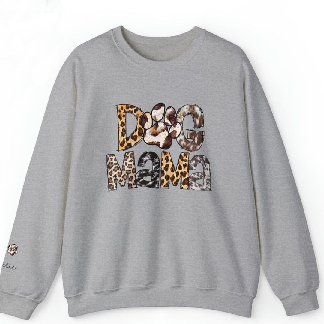 Custom Dog Mom Sweatshirt With Name On Sleeve Gift For New Dog Owner