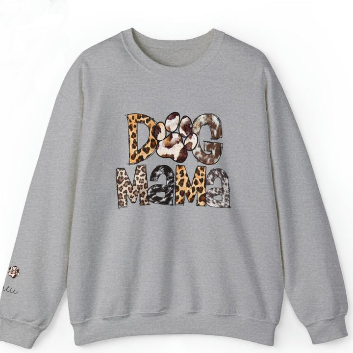 Custom Dog Mom Sweatshirt With Name On Sleeve Gift For New Dog Owner