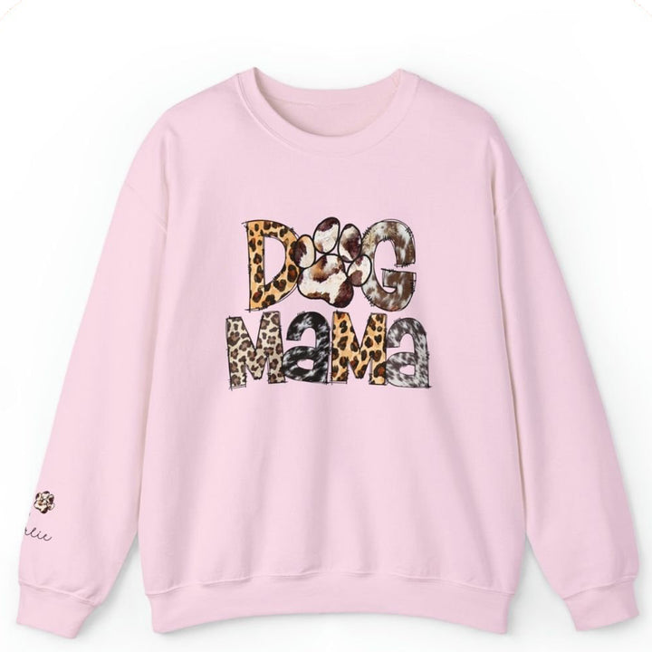 Custom Dog Mom Sweatshirt With Name On Sleeve Gift For New Dog Owner