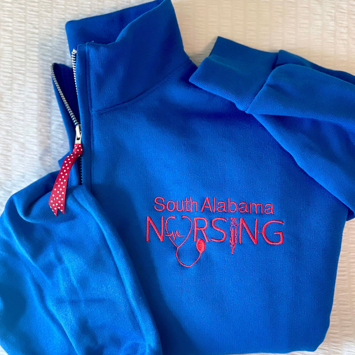 Custom  University School name nursing program pull over jacket