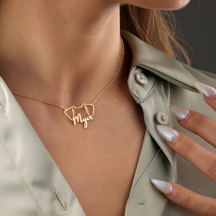 Personalized Pet Head Name Necklace💕