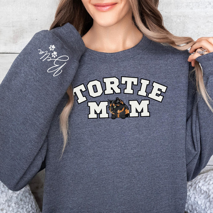 Personalized Cat Mom Sweatshirt, Tortie Cat Mama Sweatshirt