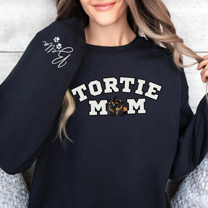 Personalized Cat Mom Sweatshirt, Tortie Cat Mama Sweatshirt