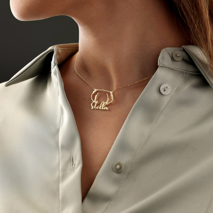 Personalized Pet Head Name Necklace💕
