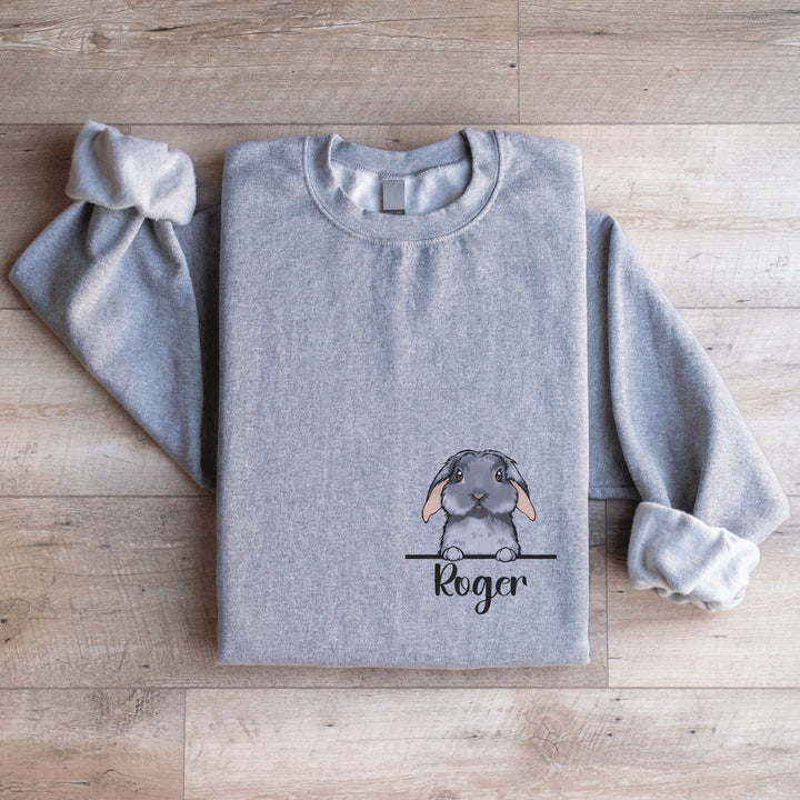 Custom Rabbit Sweatshirt, Bunny Lover Sweatshirt, Cute Rabbit Sweater Gift