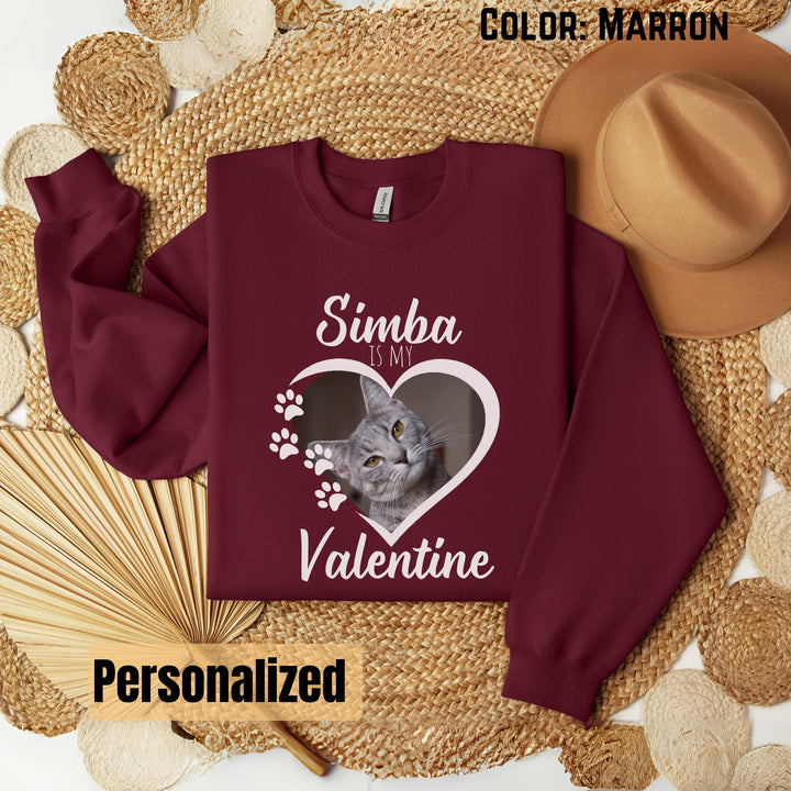 Custom my cat is my valentine sweatshirt, valentines Day Pet