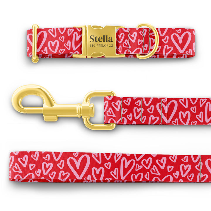Valentines Dog Collar, Girl Dog Collar, Personalized Dog Collar