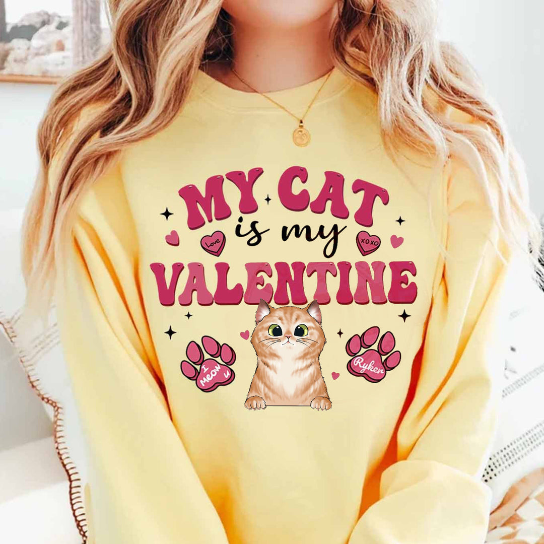 Personalized Valentine Cat Sweatshirt
