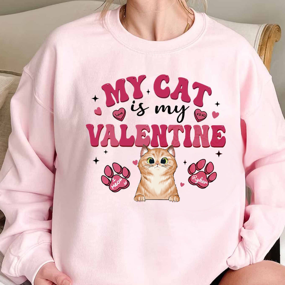 Personalized Valentine Cat Sweatshirt