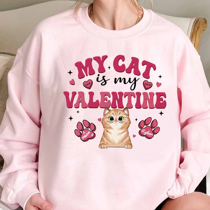 Personalized Valentine Cat Sweatshirt