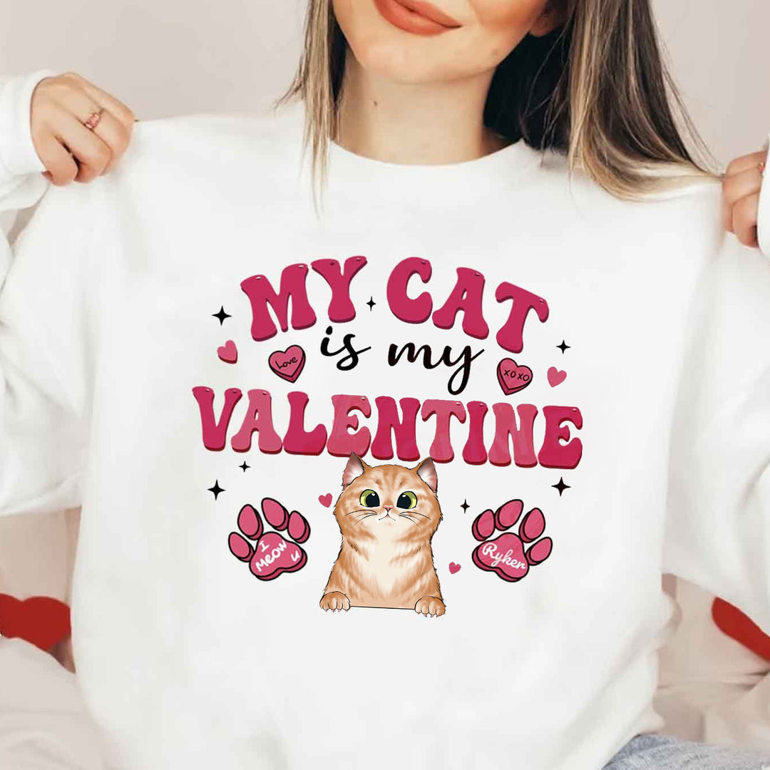 Personalized Valentine Cat Sweatshirt