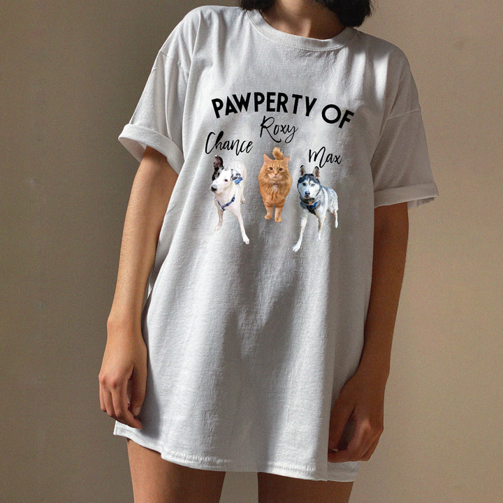 Pawperty of My Dogs Pet Photo Shirt Personalized with YOUR Pet's Pictures