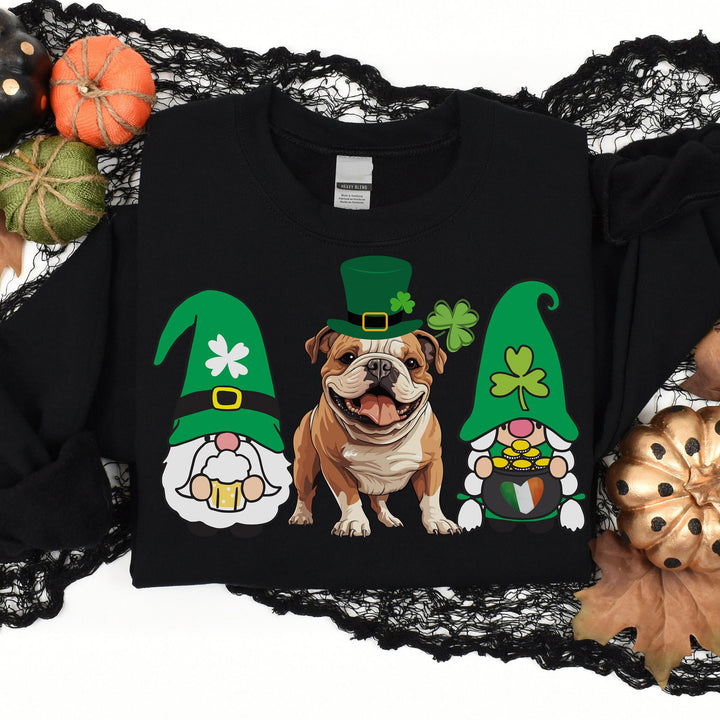 Trendy English Bulldog Gnome St Patrick's Shirt for Dog Mom Dad