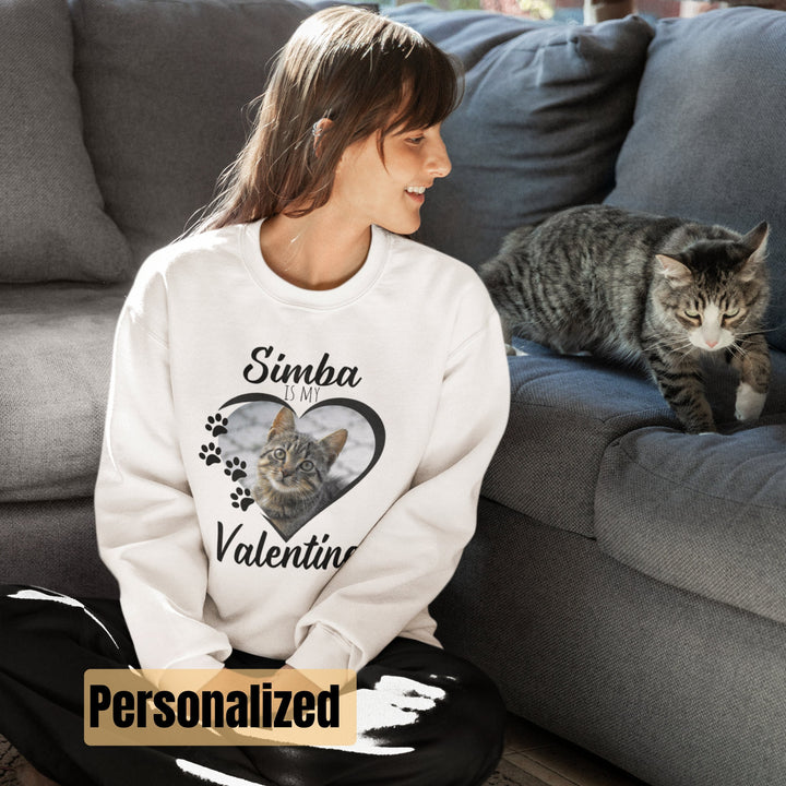 Custom my cat is my valentine sweatshirt, valentines Day Pet