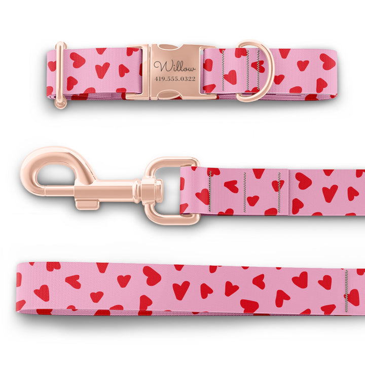 Valentines Dog Collar, Girl Dog Collar, Personalized Dog Collar
