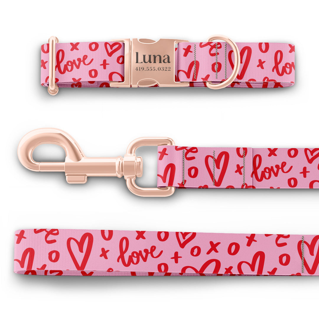 Valentines Dog Collar, Girl Dog Collar, Personalized Dog Collar