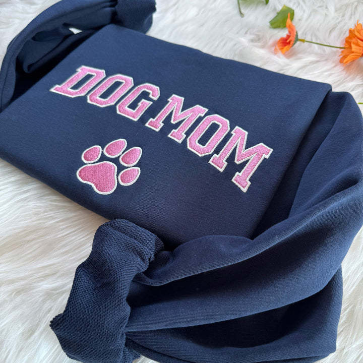 Dog Mom Embroidered Sweatshirt