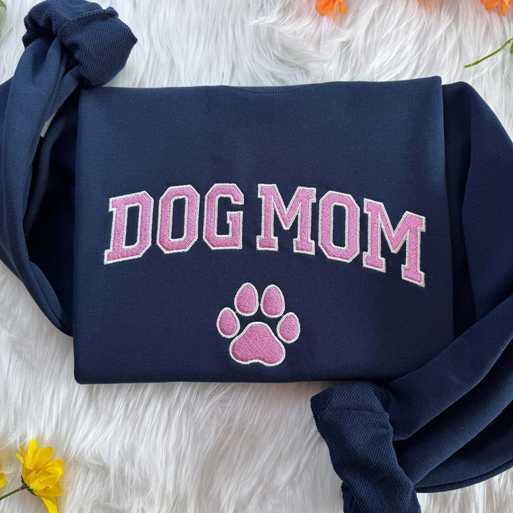 Dog Mom Embroidered Sweatshirt