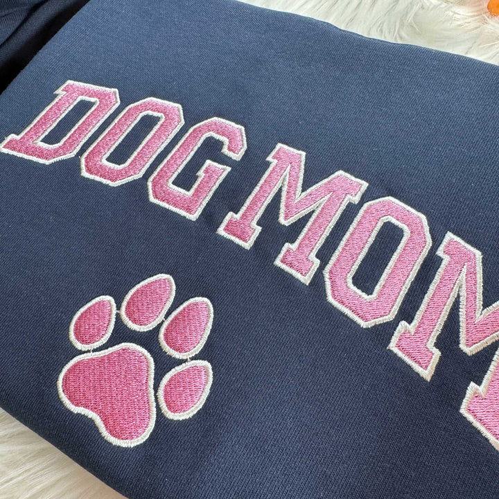 Dog Mom Embroidered Sweatshirt