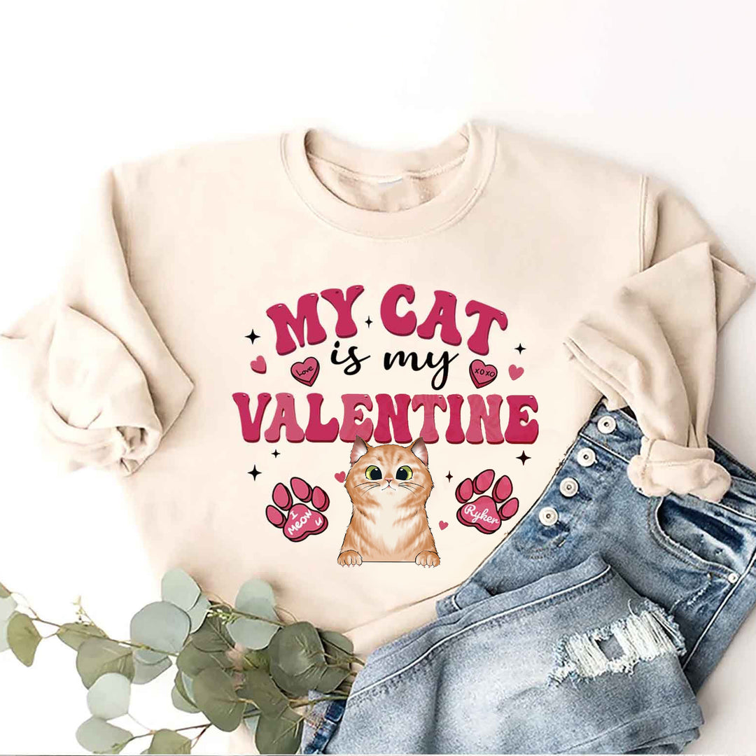 Personalized Valentine Cat Sweatshirt