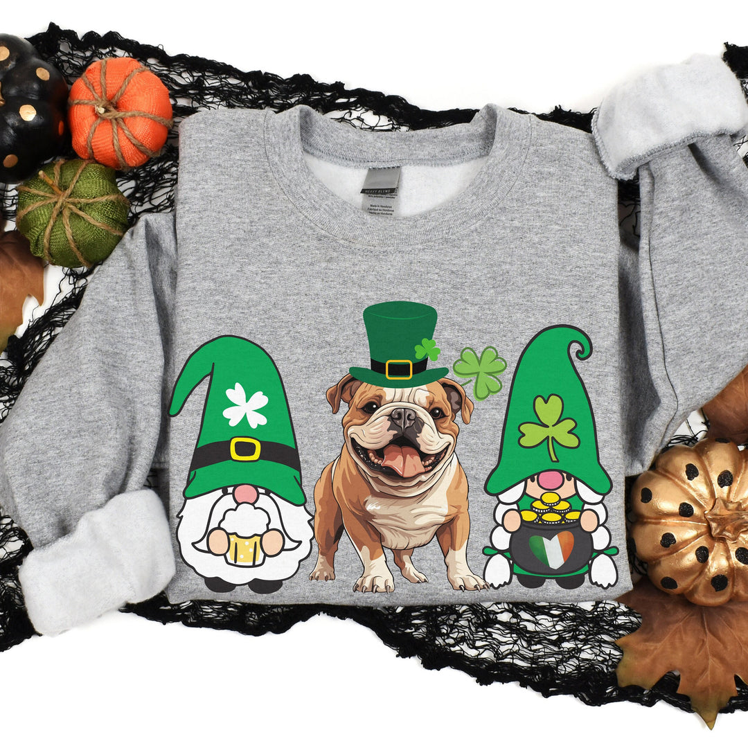 Trendy English Bulldog Gnome St Patrick's Shirt for Dog Mom Dad