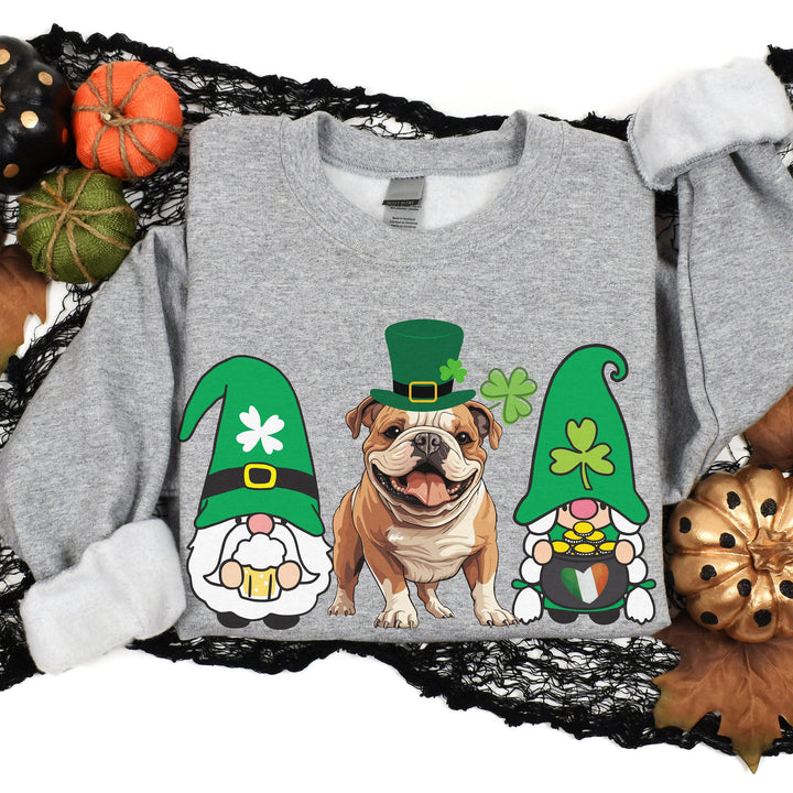 Trendy English Bulldog Gnome St Patrick's Shirt for Dog Mom Dad