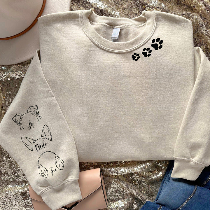Custom Dog Ears Sleeve Sweatshirt